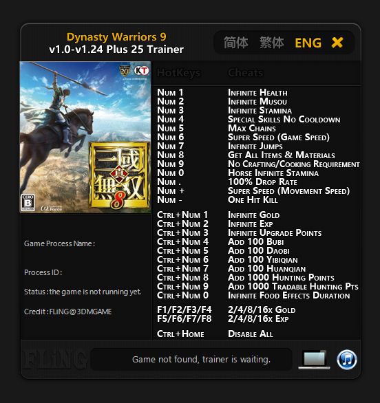 Dynasty Warriors 9 Trainer - TrainerDownload.com