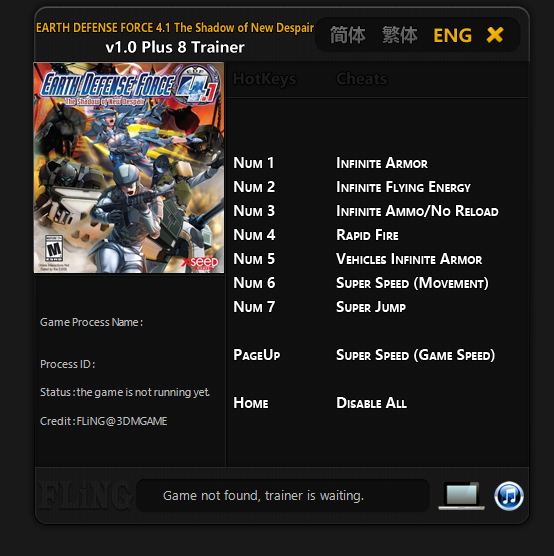 Earth Defense Force 4.1: The Shadow of New Despair Trainer - TrainerDownload.com