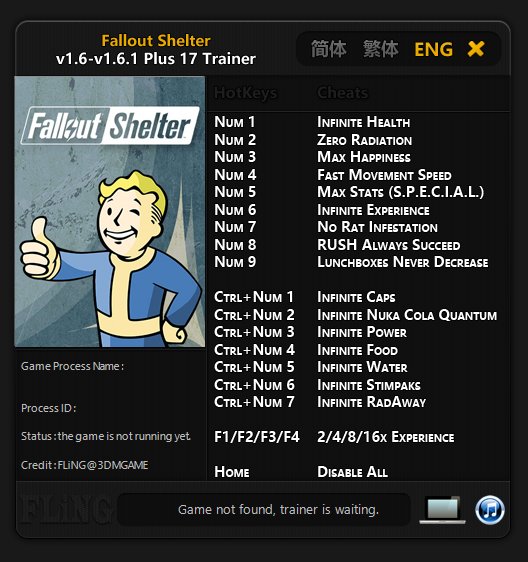 Fallout Shelter Trainer - TrainerDownload.com