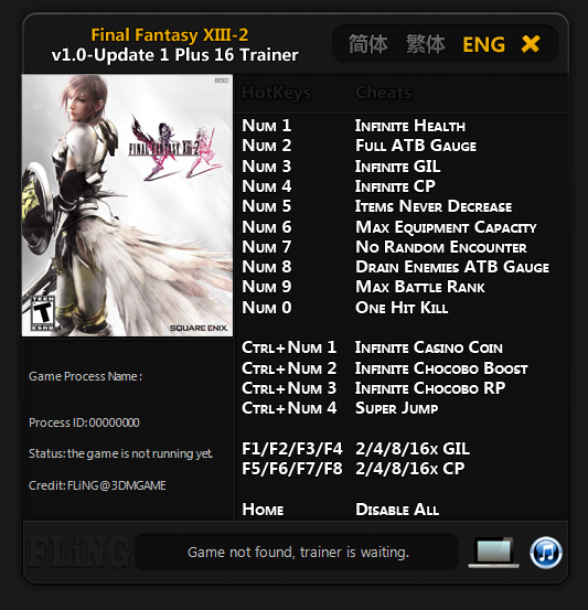 Final Fantasy XIII-2 Trainer - TrainerDownload.com