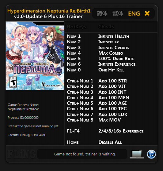 Hyperdimension Neptunia Re;Birth1 Trainer - TrainerDownload.com